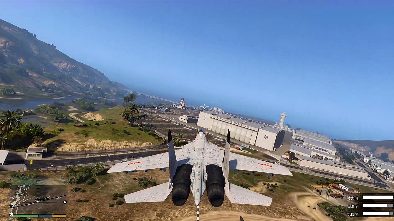 gta5:驾驶中式战斗机飞进军事基地