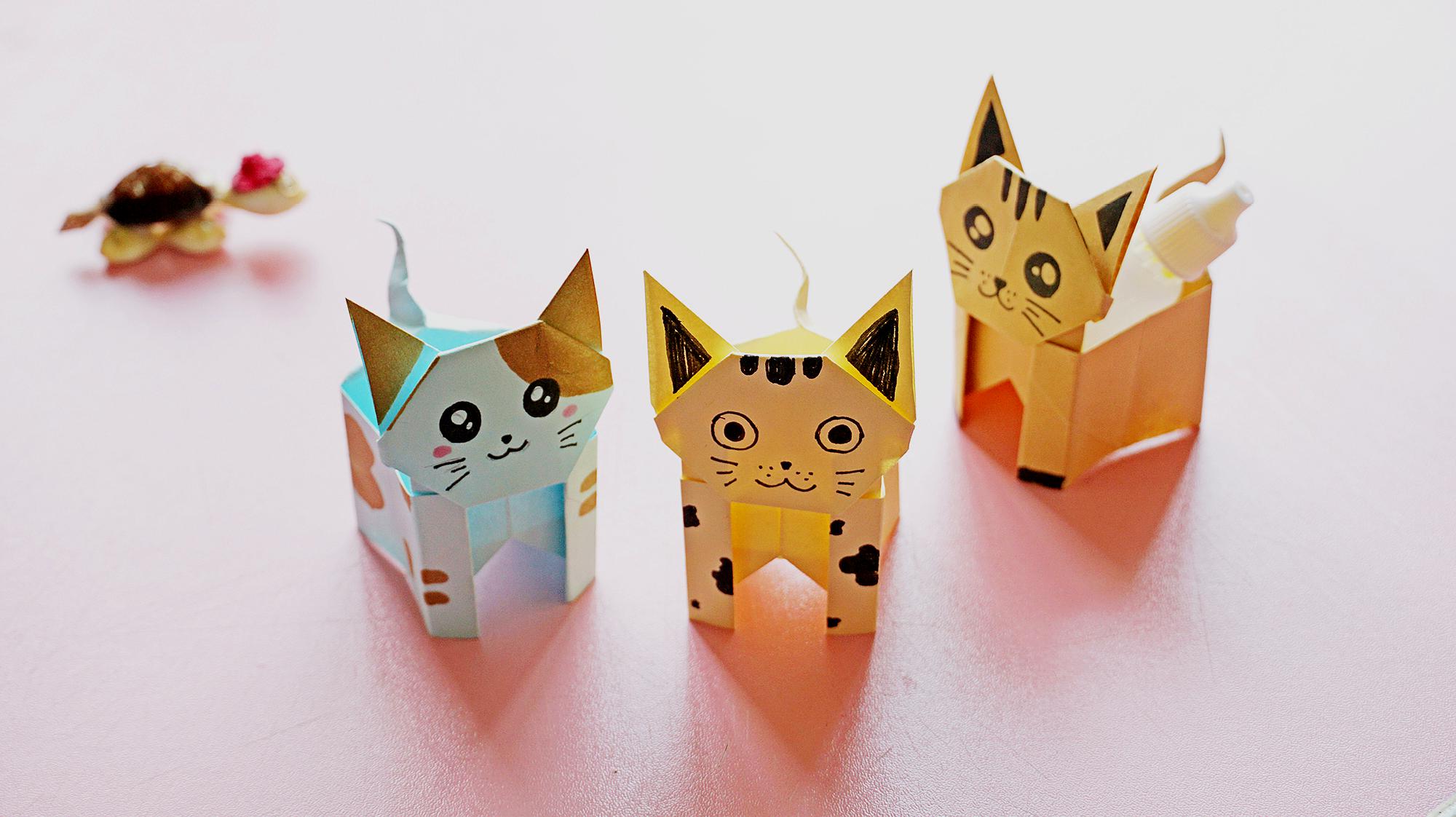 猫咪盒子折纸图片