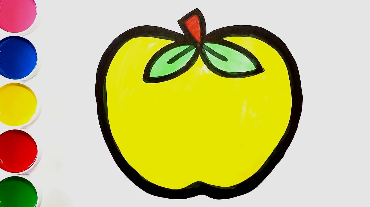 幼儿简易画教你怎么画水果,涂完颜色简直跟真的一样!